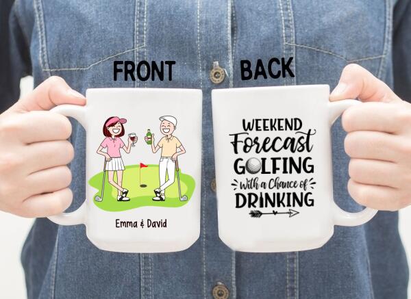 Golf Drinking Partners - Personalized Mug For Couples, For Her, For Him, For Friends, Golf
