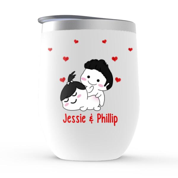 I Love To Touch Your Butt - Personalized Wine Tumbler For Couples, For Her, For Him