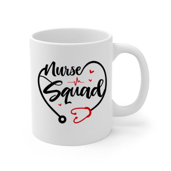 Up To 3 Chibi Nurse Squad - Personalized Mug For Her, Coworkers, Nurse