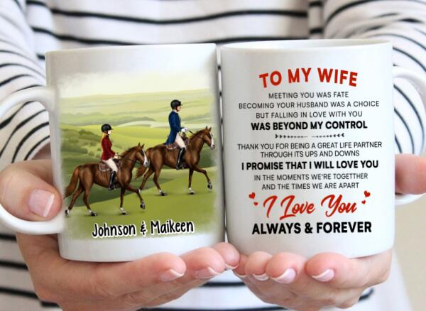 To My Wife Meeting You Was Fate - Personalized Mug For Couples, Her, Horse Lovers