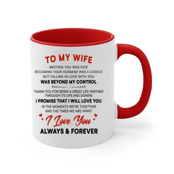 To My Wife I Love You Always And Forever - Personalized Mug For Couples, For Her, Astronomy Lovers