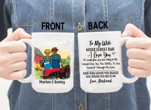 To My Wife Never Forget That I Love You - Personalized Mug For Couples, Her, Farmer