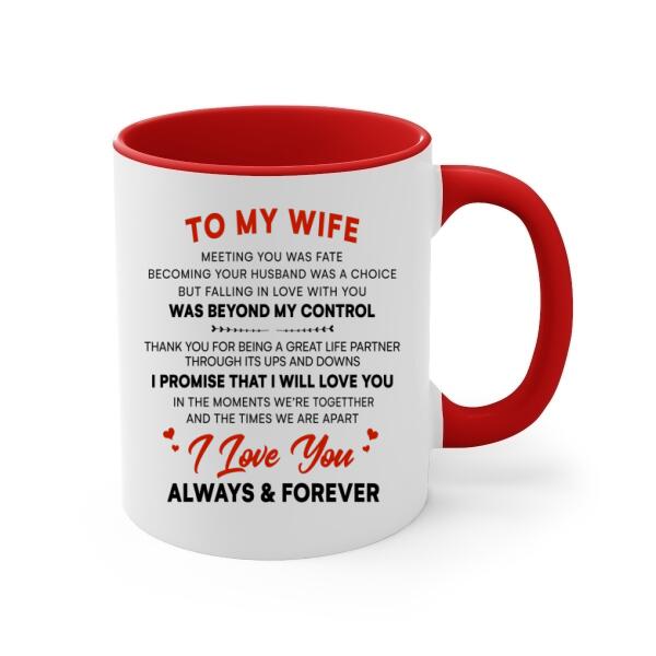 To My Wife Thank You For Being A Great Life Partner - Personalized Mug For Couples, Her