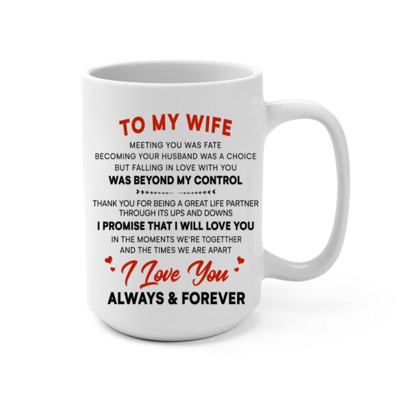 To My Wife Thank You For Being A Great Life Partner - Personalized Mug For Couples, Her