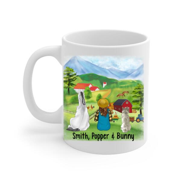 Dogs And Horses Make Me Happy - Personalized Mug For Her, Farmer