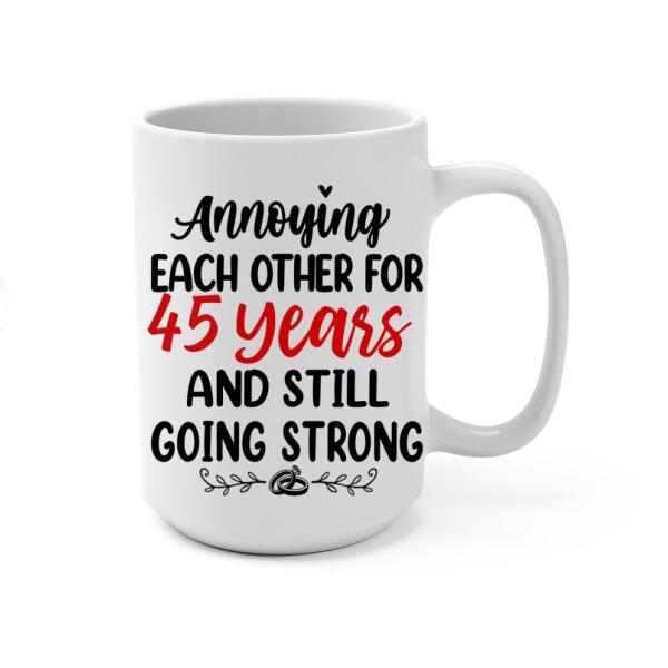 Older Couple Annoying Each Other For - Personalized Mug For Couples, Her, Him, Skiing, Anniversary