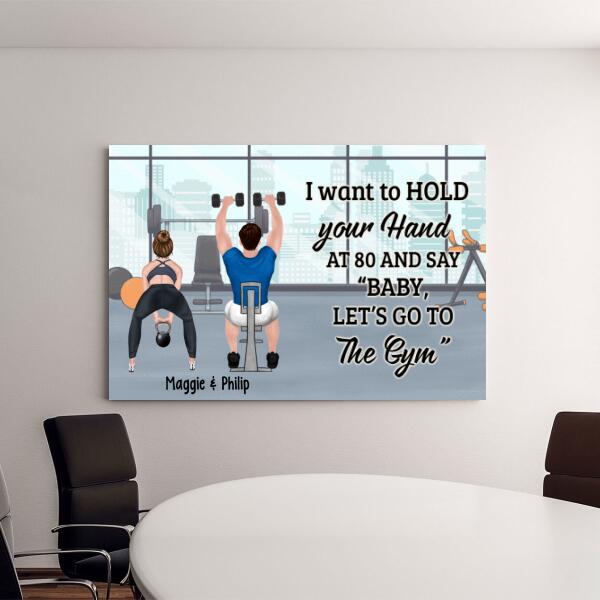 Couple Workouts Together - Personalized Canvas For Her, Him, Fitness