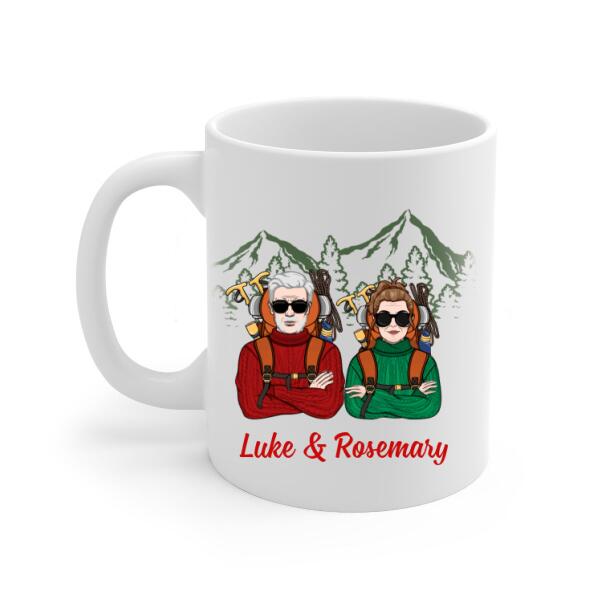 Older Couple Annoying Each Other For - Personalized Mug For Couples, Her, Him, Hiking, Anniversary