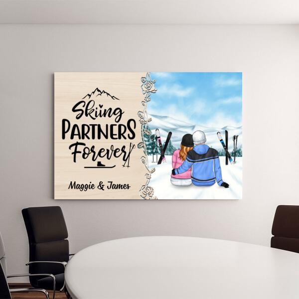 I Want To Hold Your Hand At 80 Baby Let's Go Skiing - Personalized Canvas For Couples, Skiing