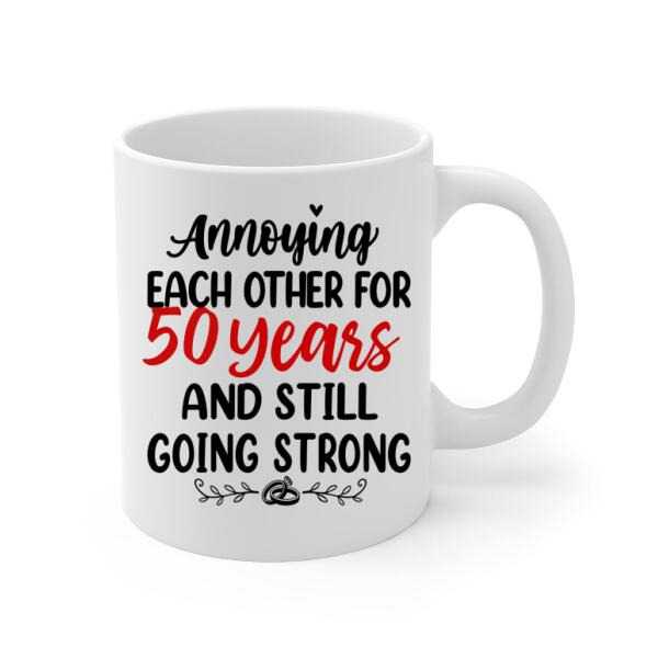 Older Couple Annoying Each Other For - Personalized Mug For Couples, Her, Him, Fishing, Anniversary