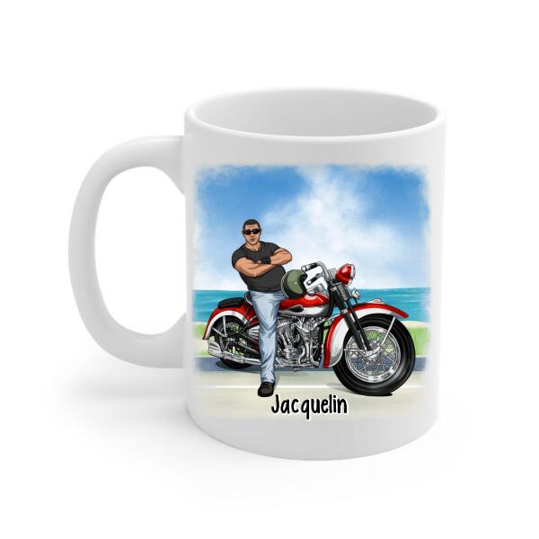 Personalized Gifts - Custom Motorcycle Mug for Grandpa, Motorcycle - Ride a Motorcycle in My Sixties