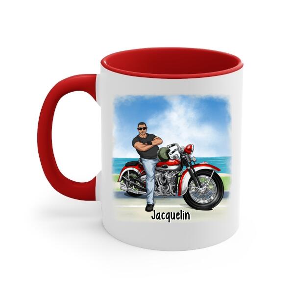 Personalized Gifts - Custom Motorcycle Mug for Grandpa, Motorcycle - Ride a Motorcycle in My Sixties