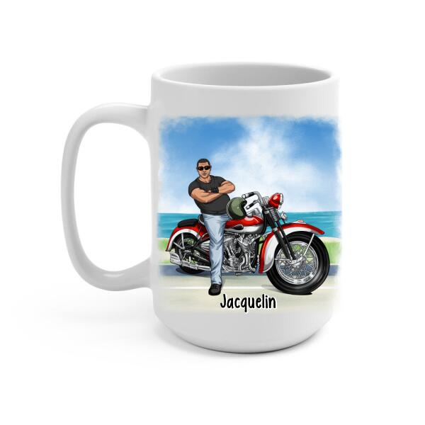 Personalized Gifts - Custom Motorcycle Mug for Grandpa, Motorcycle - Ride a Motorcycle in My Sixties