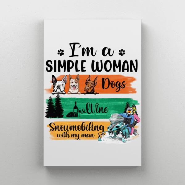 Snowmobiling With My Man - Personalized Canvas For Her, Snowmobiling