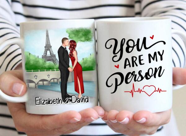 Eiffel Tower Beautiful Couple - Personalized Mug For Couples, Valentine's Day