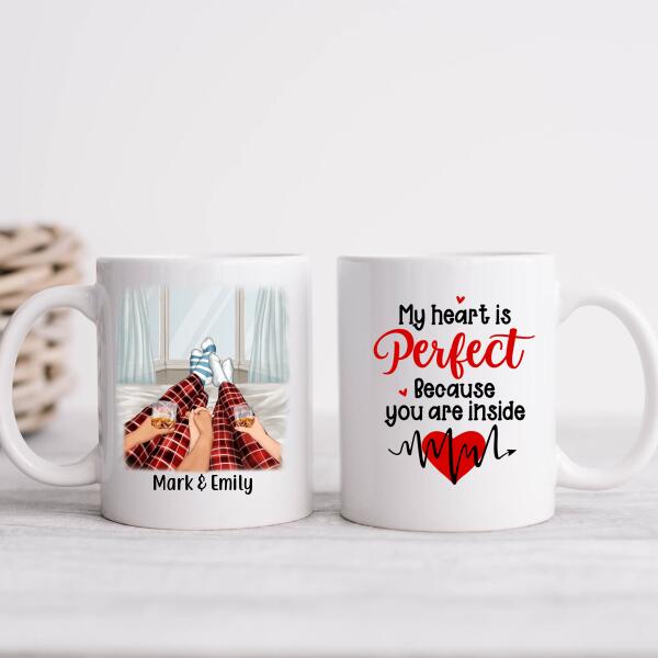 My Heart Is Perfect Because You Are Inside - Personalized Mug For Couples, Dog Lovers, Cat Lovers