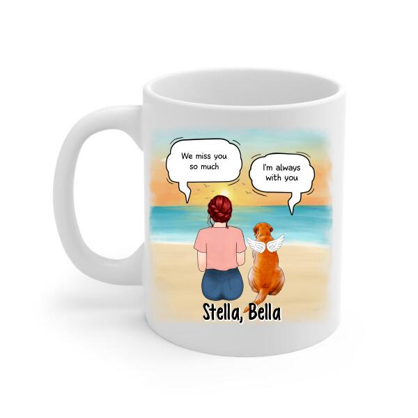 Up To 4 Dogs In Conversation With Dog Mom - Custom Mug For Dog Mom, Memorial