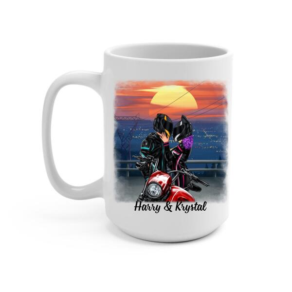 You Make My Heart Go Vrooom - Personalized Mug For Couples, Him, Her, Motorcycle Lovers