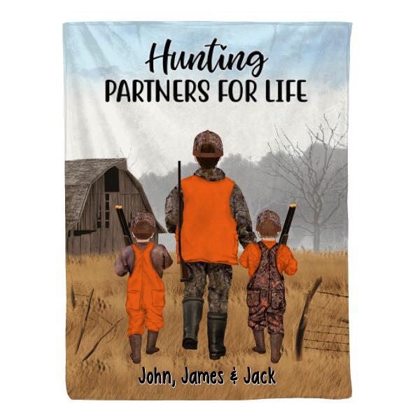 Hunting Partners For Life - Personalized Blanket For Family, Friends, Kids, Hunting