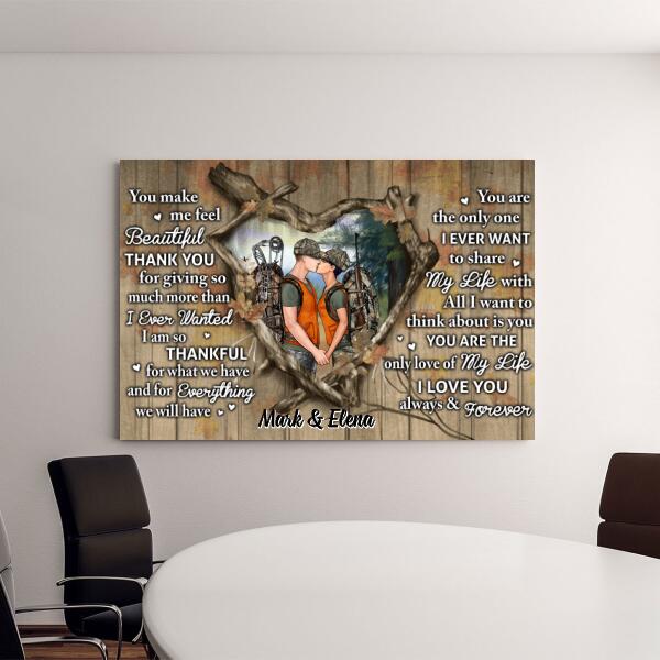 Hunting Couple You Complete Me - Personalized Canvas For Couples, For Him, Her, Hunting