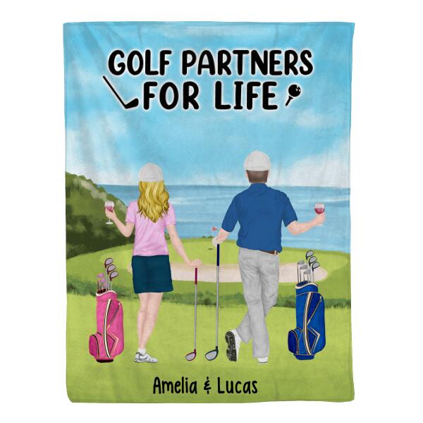 Golf Partners For Life - Personalized Blanket For Couples, Friends, Golf