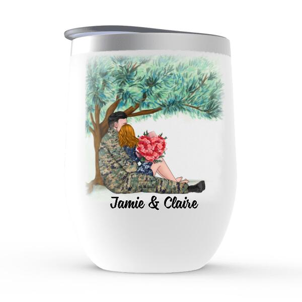 When I Am With You Hours Feel Like Seconds - Personalized Wine Tumbler For Couples, Him, Her, Military