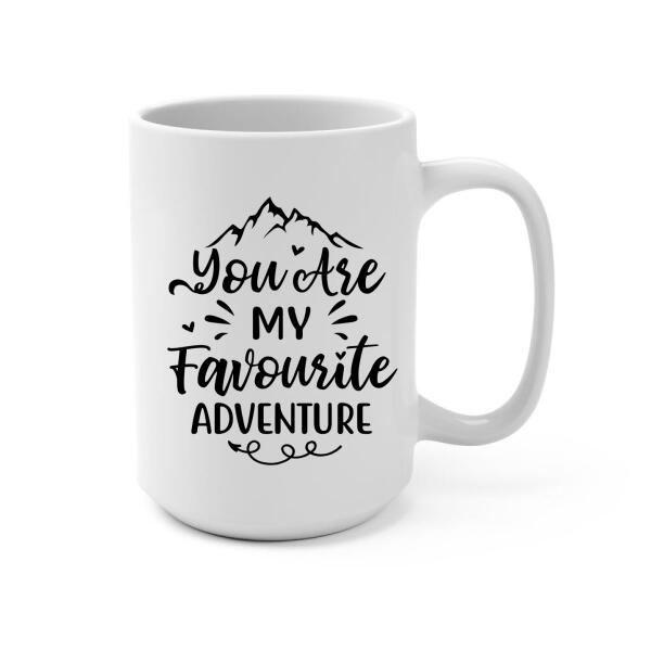 Kissing Hiking Couple - Personalized Mug For Her, Him