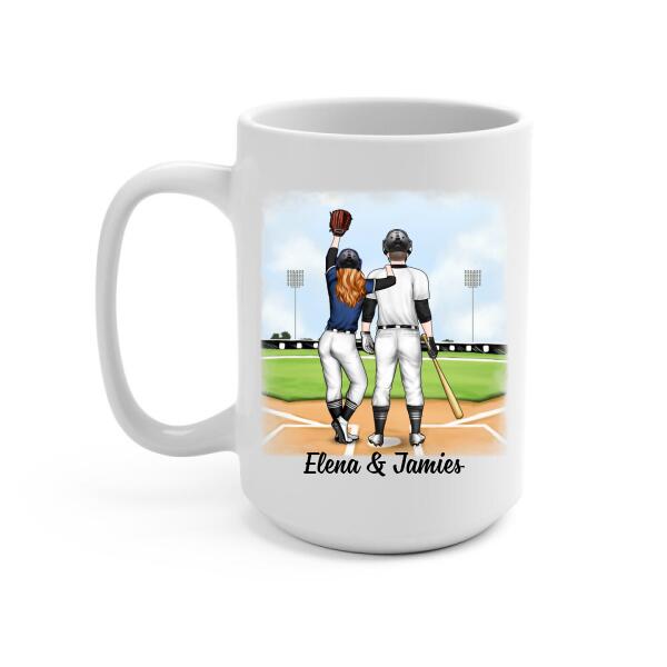 My Boyfriend Loves To Play Baseball - Personalized Mug For Couples, Him, Her, Baseball