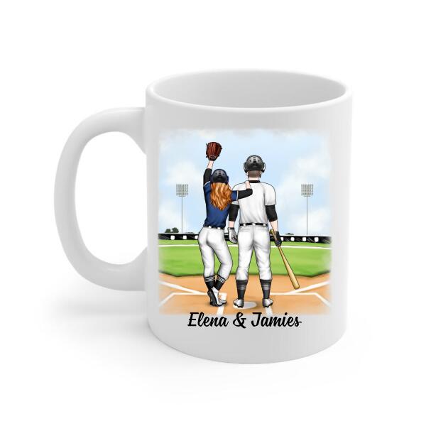 My Boyfriend Loves To Play Baseball - Personalized Mug For Couples, Him, Her, Baseball