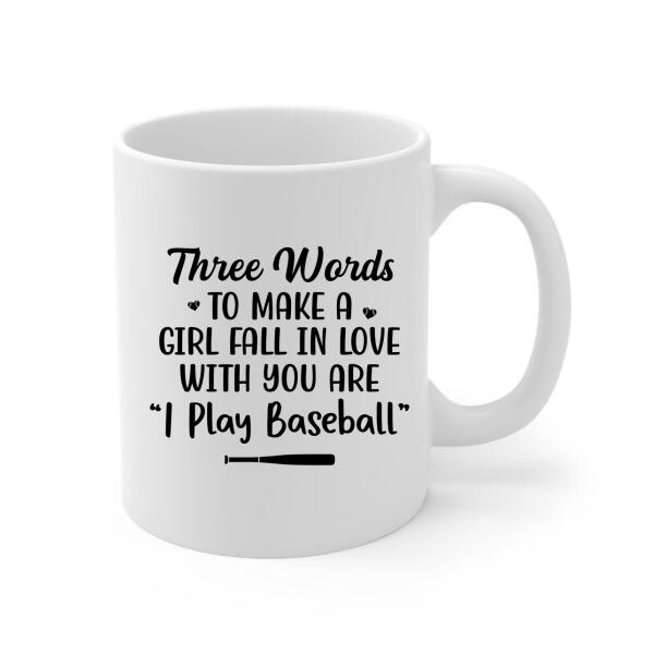 My Boyfriend Loves To Play Baseball - Personalized Mug For Couples, Him, Her, Baseball