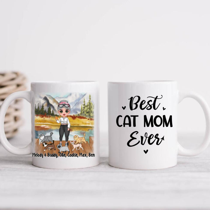 Best Cat Mom Ever - Personalized Mug For Cat Lovers, Chibi