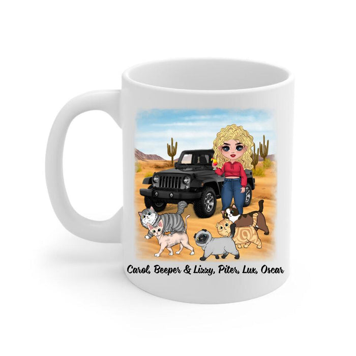 Adventure Partners For Life - Personalized Mug For Her, Cat Lovers, Chibi