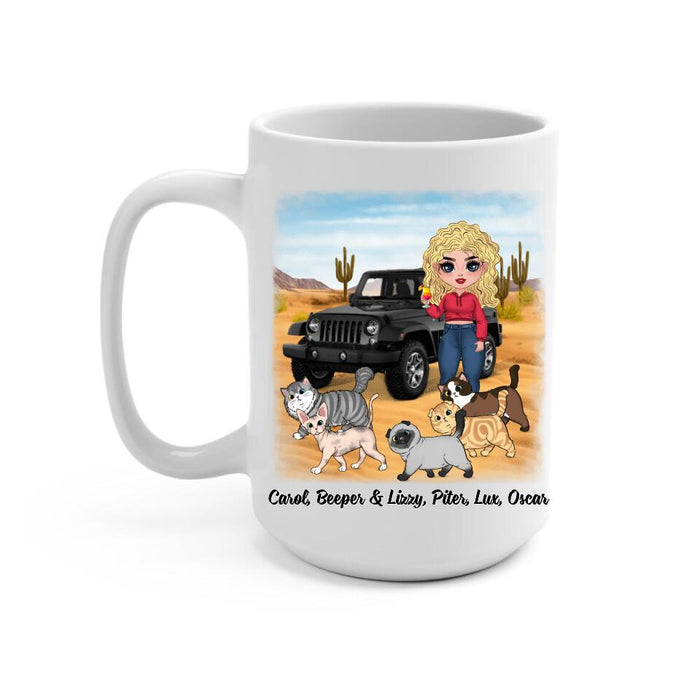 Adventure Partners For Life - Personalized Mug For Her, Cat Lovers, Chibi