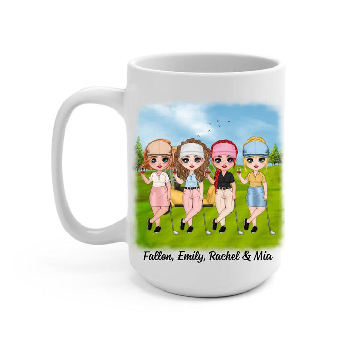 Up To 4 Chibi We're More Than Just Golf Friends - Personalized Mug For Her, Friends, Sister, Golf