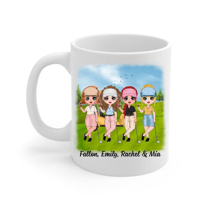 Up To 4 Chibi We're More Than Just Golf Friends - Personalized Mug For Her, Friends, Sister, Golf