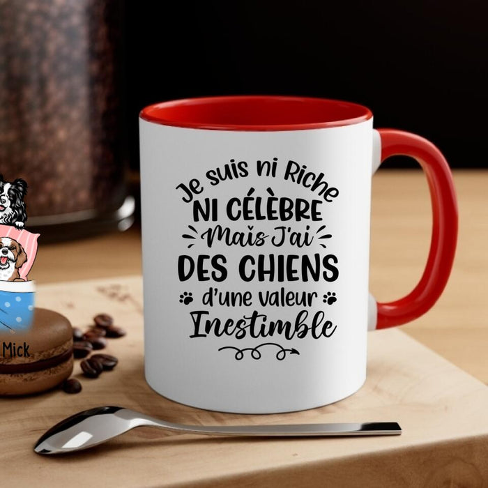 Je Suis Ni Riche Ni Célèbre Mais J'ai Des Chiens - Personalized Mug For Him, Her, Dog Lovers