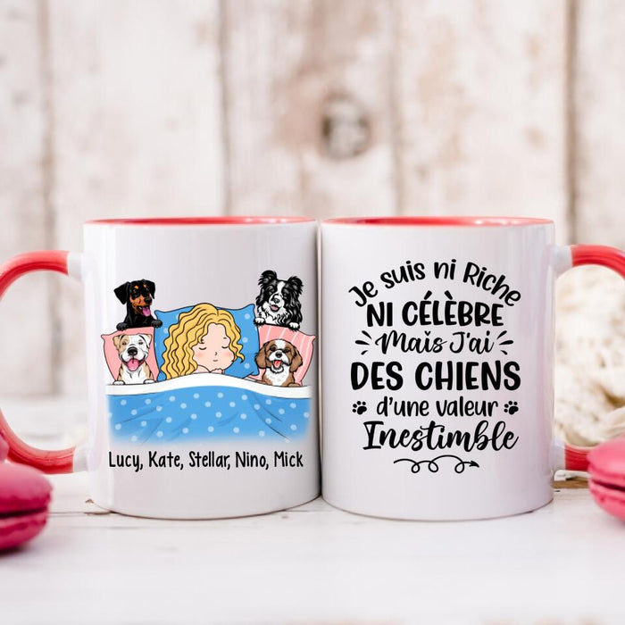 Je Suis Ni Riche Ni Célèbre Mais J'ai Des Chiens - Personalized Mug For Him, Her, Dog Lovers