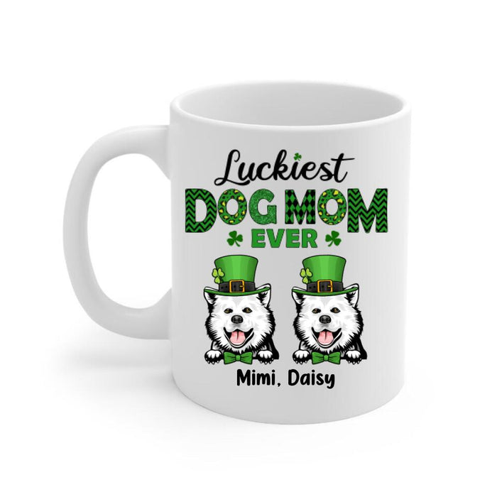 Luckiest Dog Mom Ever - Personalized Mug For Dog Mom, St. Patrick's Day