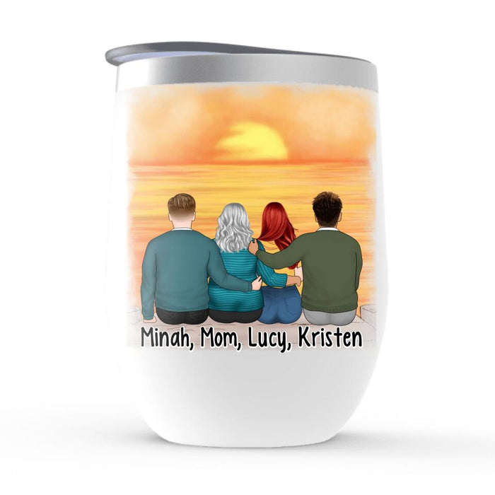 Thank You for Being the Mom - Personalized Gifts Custom Family Wine Tumbler for Mom, Family Gifts
