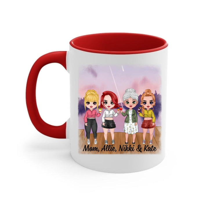 Up To 3 Daughters Side By Side Or Miles Apart - Personalized Mug For Her, Mom, Daughter