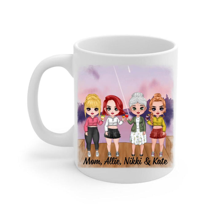 Up To 3 Daughters Side By Side Or Miles Apart - Personalized Mug For Her, Mom, Daughter