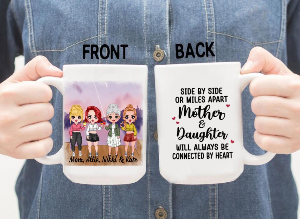 Up To 3 Daughters Side By Side Or Miles Apart - Personalized Mug For Her, Mom, Daughter