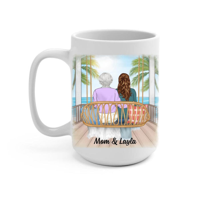Thank You For Being My Mom Sitting On Swing - Personalized Mug For Mom, Mother's Day