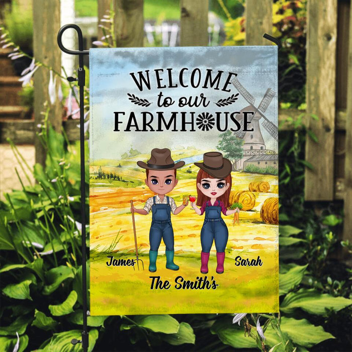 Welcome To Our Farmhouse - Personalized Garden Flag For Couples, Him, Her, Farmer