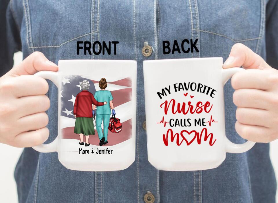 Proud Mom Of An Awesome Nurse - Personalized Mug For Mom, Nurse, Mother's Day