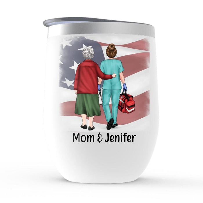 My Favorite Nurse Calls Me Mom - Personalized Gifts Custom Nurse Wine Tumbler for Mom, Nurse Gifts