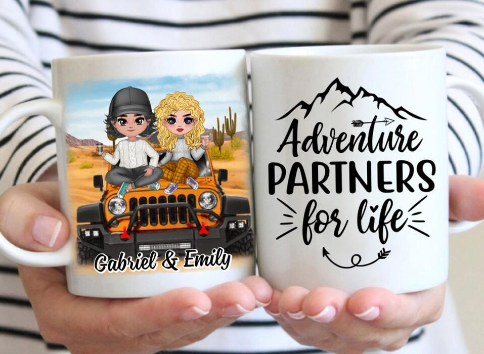 Adventure Partners For Life - Personalized Mug For Couples, Car, Off-Road Lovers