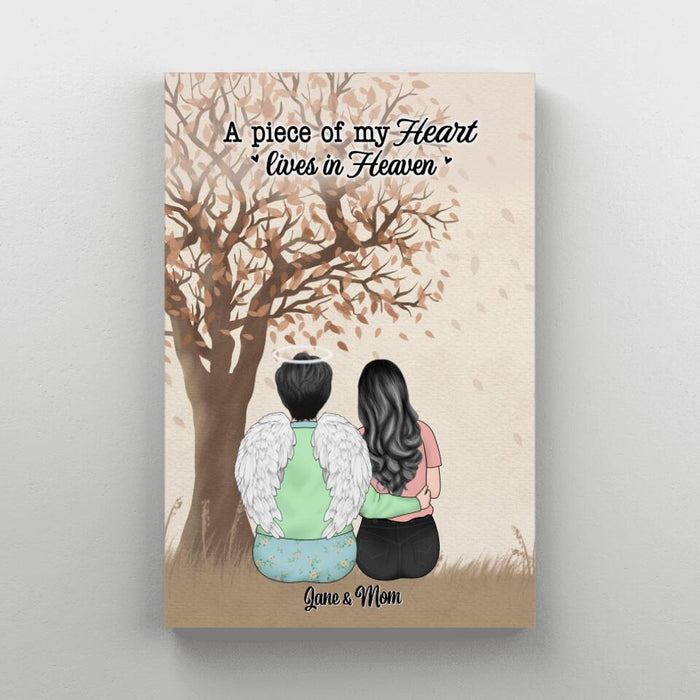 A Piece Of My Heart Lives In Heaven - Personalized Canvas For Family, For Him, Her, For Memorial