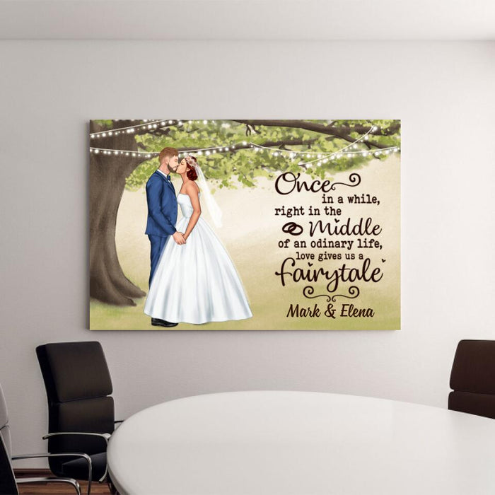 Love Gives Us A Farirytale - Personalized Canvas For Couples, Him, Her, Wedding, Anniversary