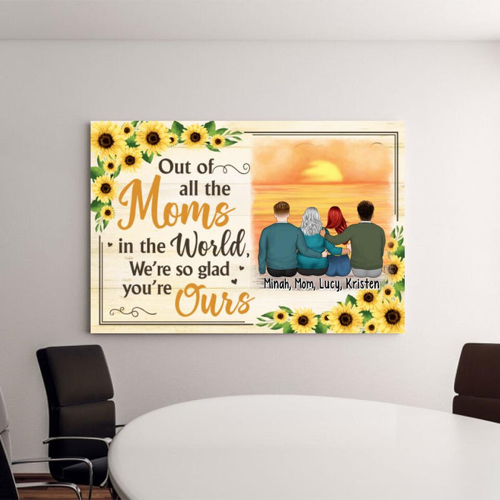 We're So Glad You're Ours - Personalized Canvas For Mom, Sons, Daughters, Mother's Day